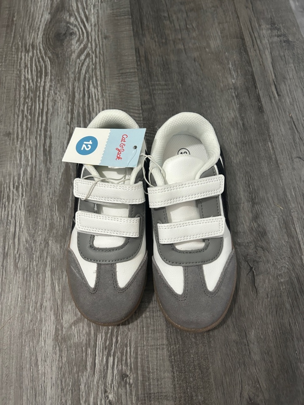 Cat & Jack White and Gray Velcro Sneakers for Kids